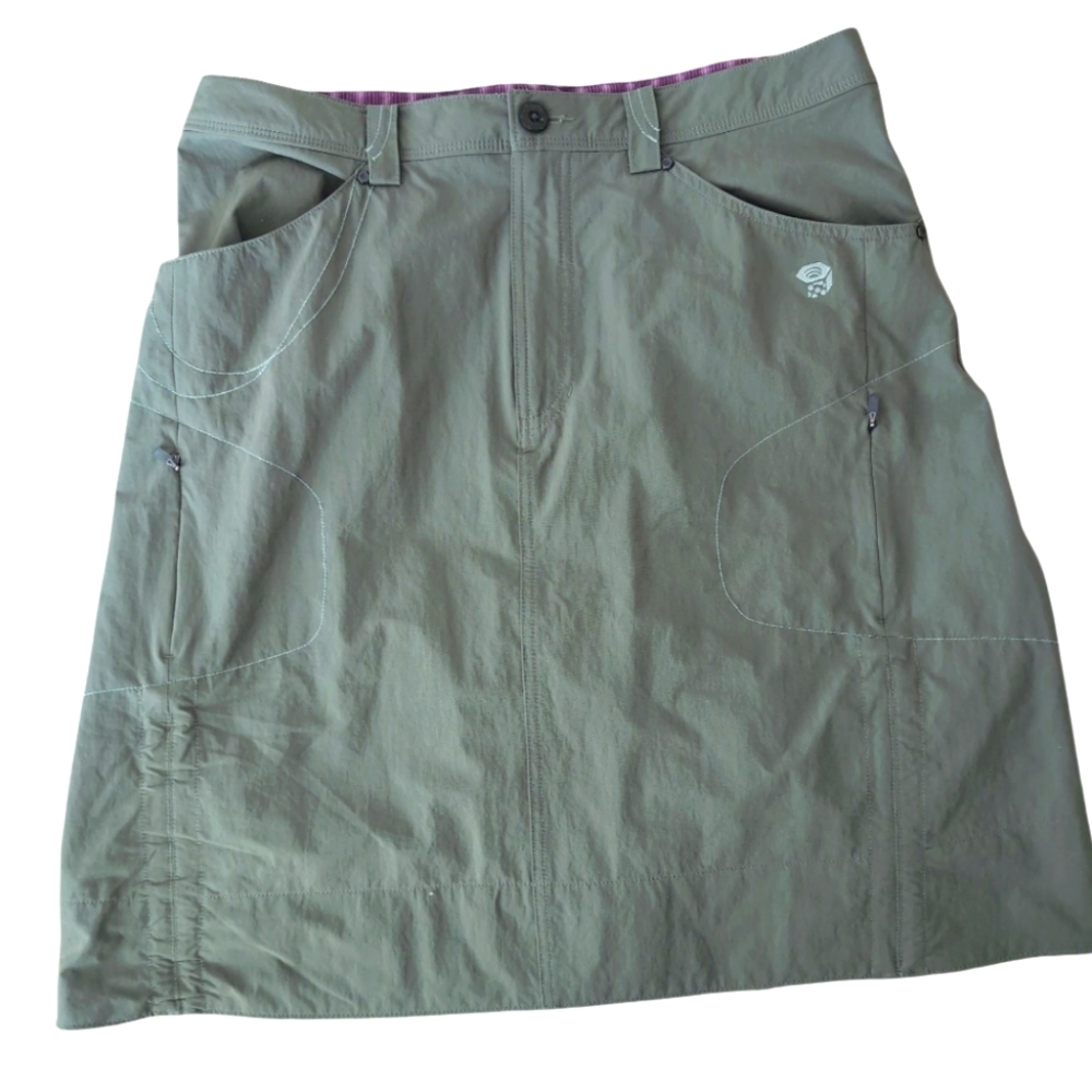 Mountain Hardwear Khaki Skirt Adjustable Sides Size 10 Quickdry